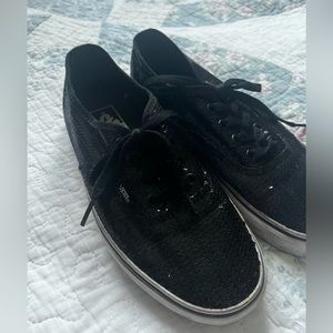 Black Sequin Vans Women 7.5/Men 6